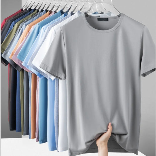 Ice Silk T-shirt Men's - Thin Quick Drying Elastic